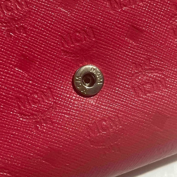 FINAL PRICE MCM Red Leather Tri-Fold Wallet - Picture 7 of 13